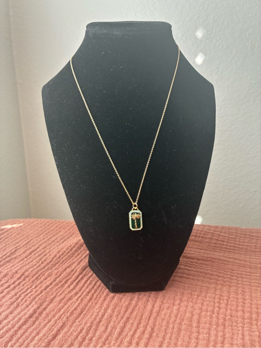 Palm Tree Pendant Necklace - 925 Sterling Silver Chain 18”